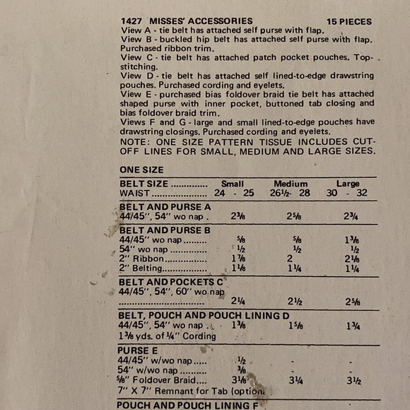 VTG Vogue Accessory Patterns UNCUT FF - Picture 4 of 12